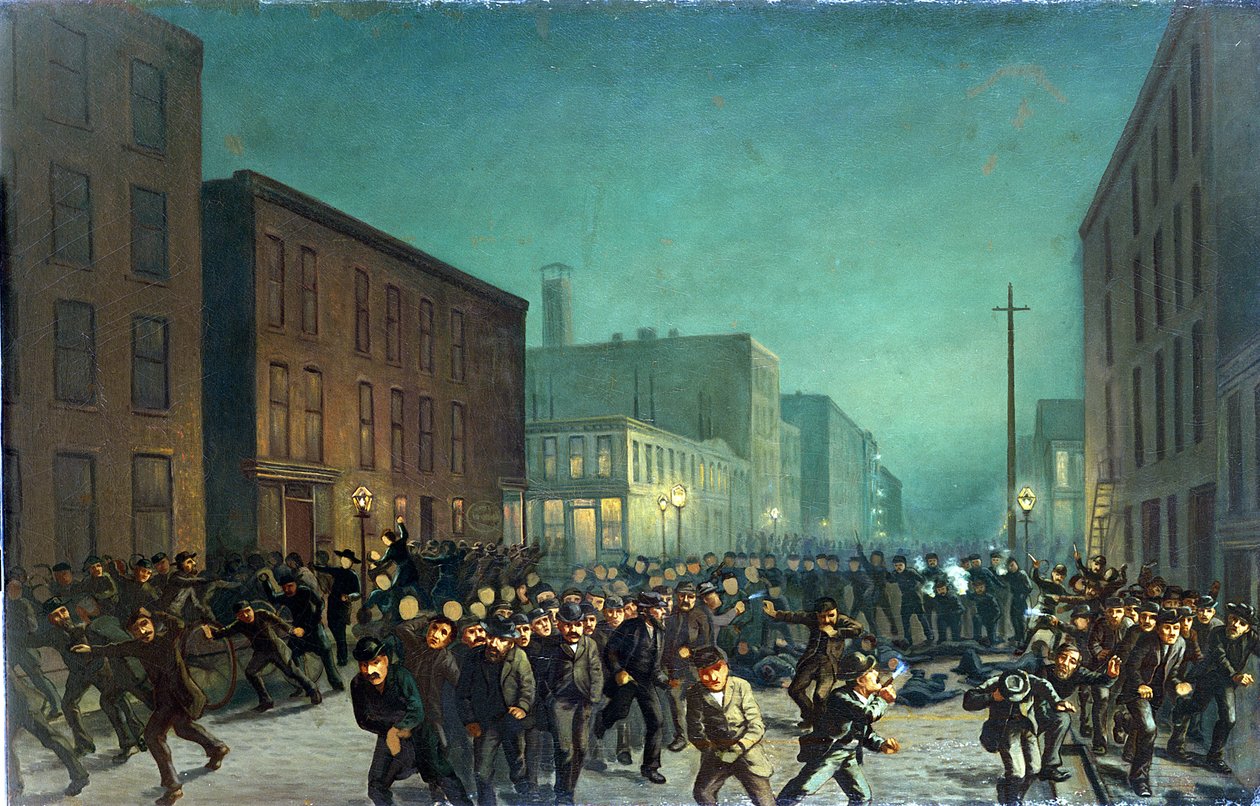 De Haymarket-rellen, Chicago 1 mei 1866 door American School