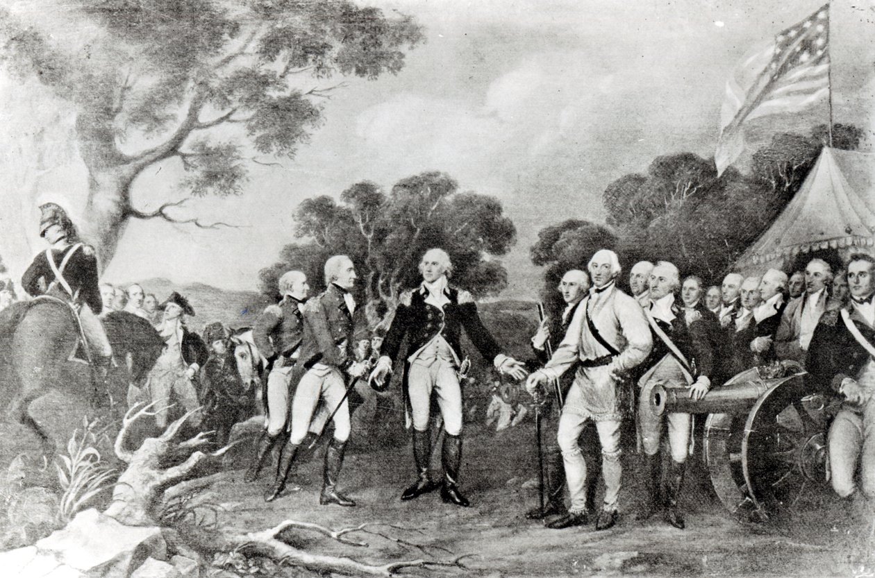 De Overgave van Generaal Burgoyne, Saratoga, New York, 17 oktober 1777 door American School