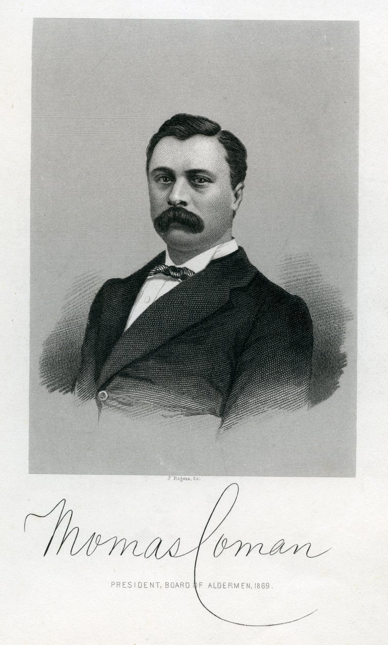 Thomas Coman, gegraveerd door J. Rogers, 1869 door American School