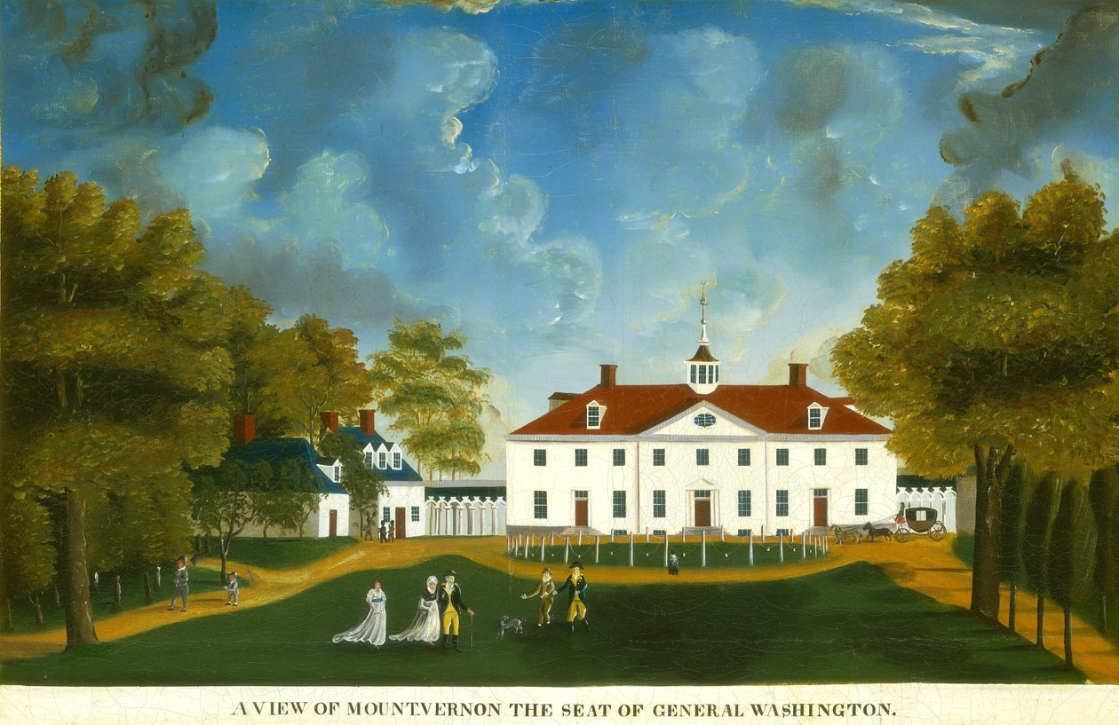 Een uitzicht op Mount Vernon door American 18th Century