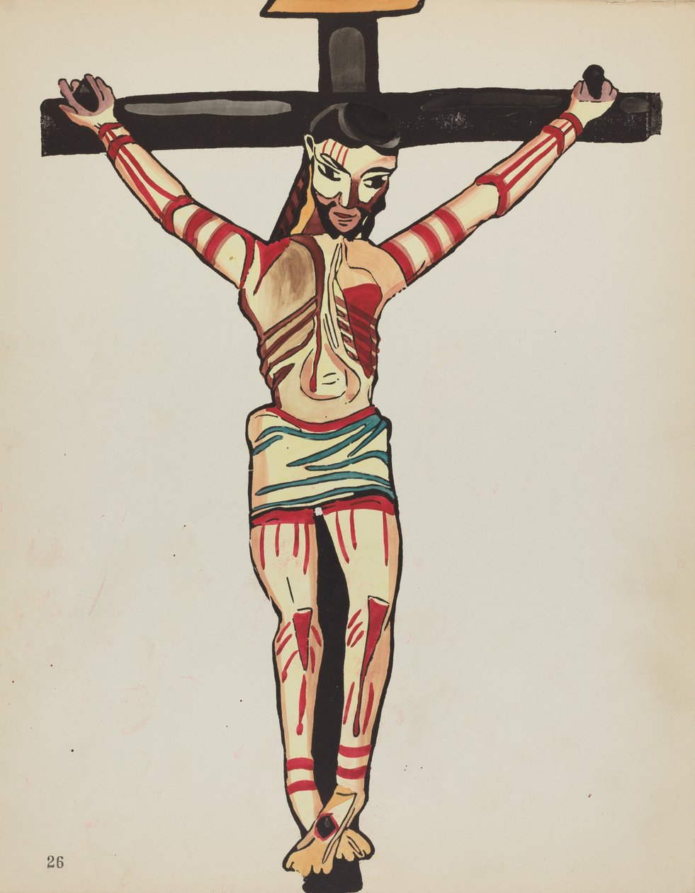 Christus Gekruisigd, Taos: Uit Portfolio "Spaanse Koloniale Ontwerpen van New Mexico" door American 20th Century