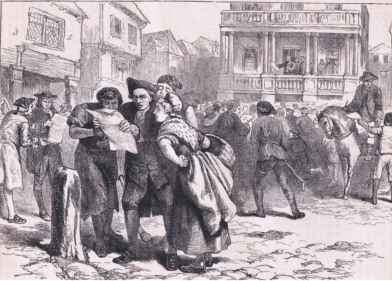 Bostonianen lezen de Stamp Act door American English school
