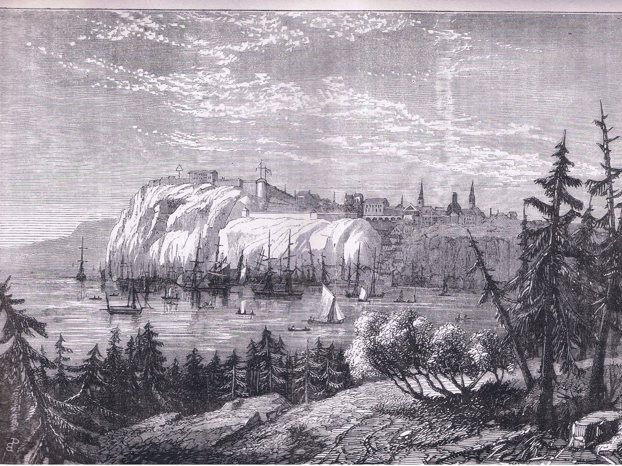 Uitzicht op Quebec, illustratie uit Cassells Geschiedenis van de Verenigde Staten uitgegeven door Cassell, Petter & Galpin, c.1900 door American English school