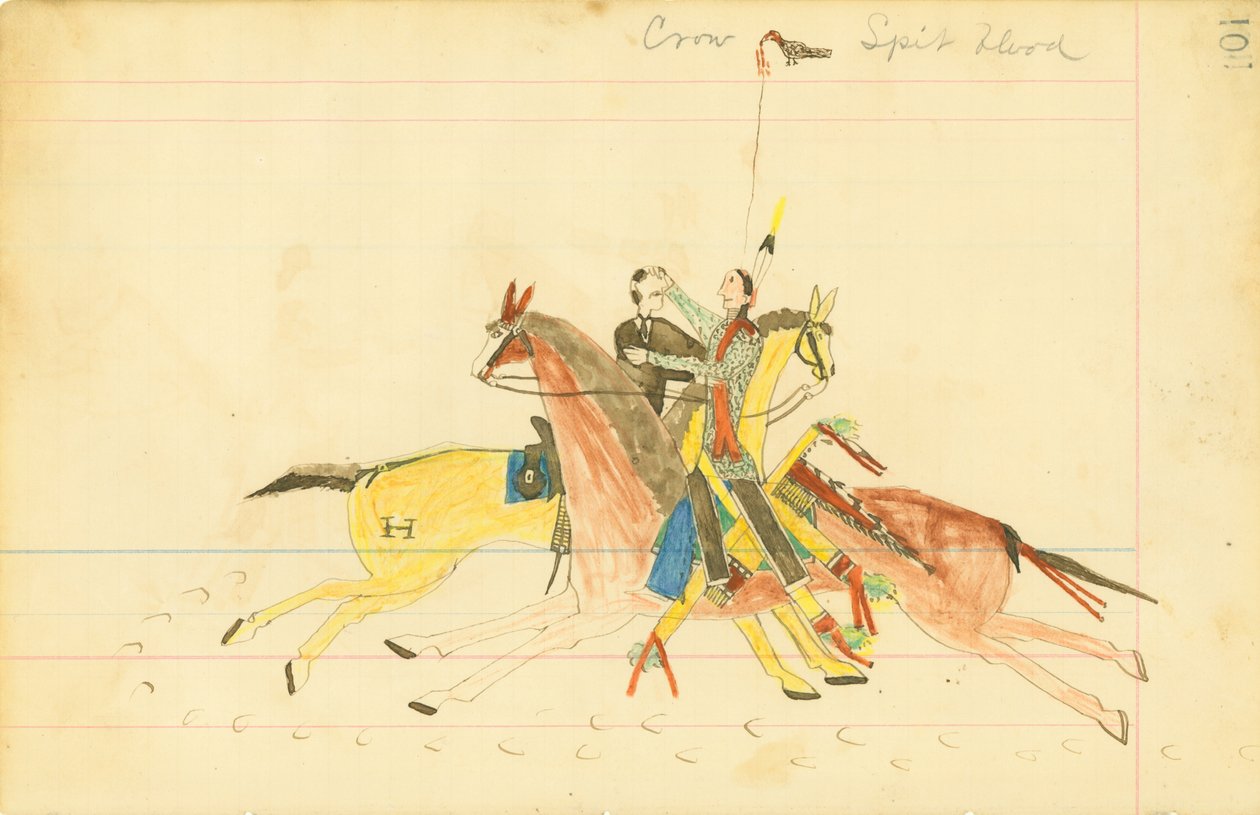 Kraai spuwt bloed, huilende wolf, Zuidelijke Cheyenne door American Native