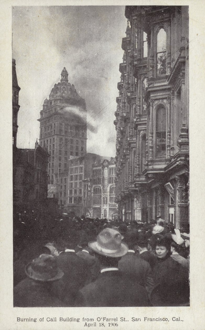 Nasleep van de aardbeving in San Francisco in 1906 (z/w foto) door American Photographer