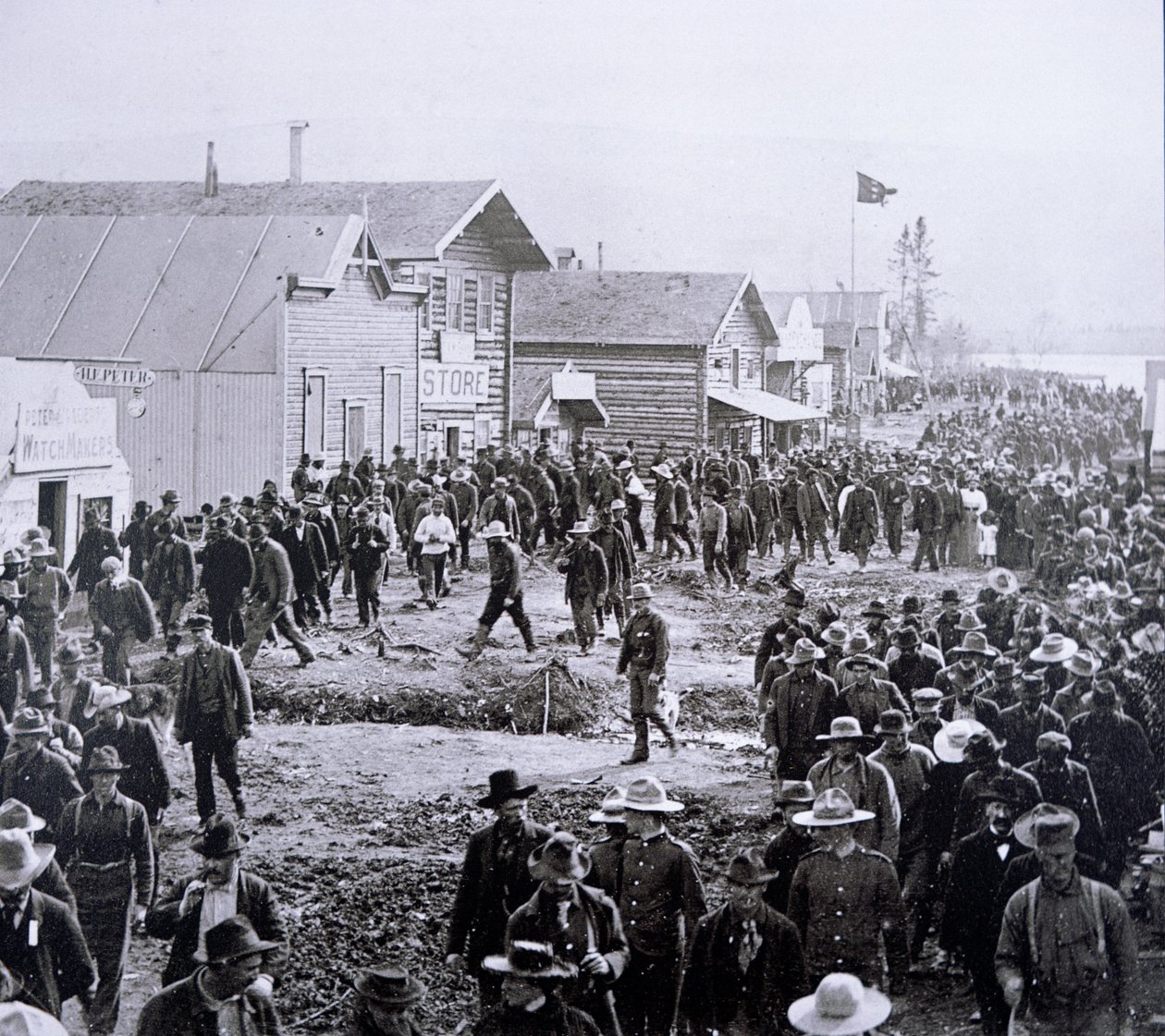 Dawson City tijdens de Klondike Gold Rush (1897-98) door American Photographer