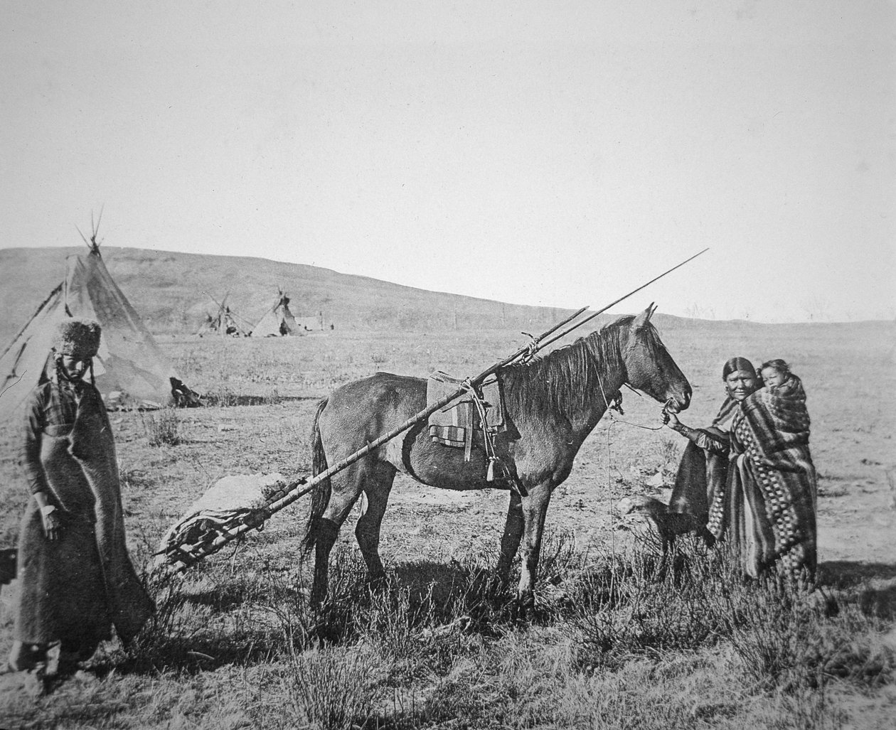 Inheemse Amerikaanse Cree mensen van West-Canada, ca. 1890 door American Photographer