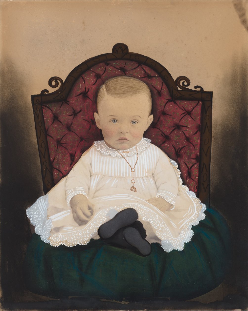 Portret van een baby,1880 (foto) door American Photographer