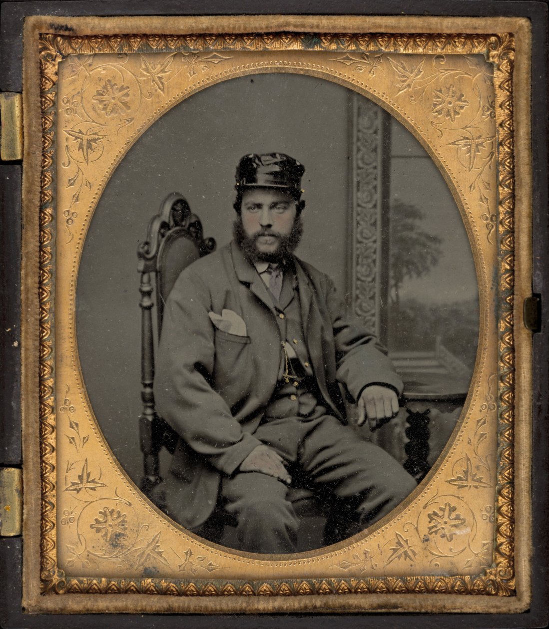 Portret van een soldaat,jaren 1860 (foto) door American Photographer