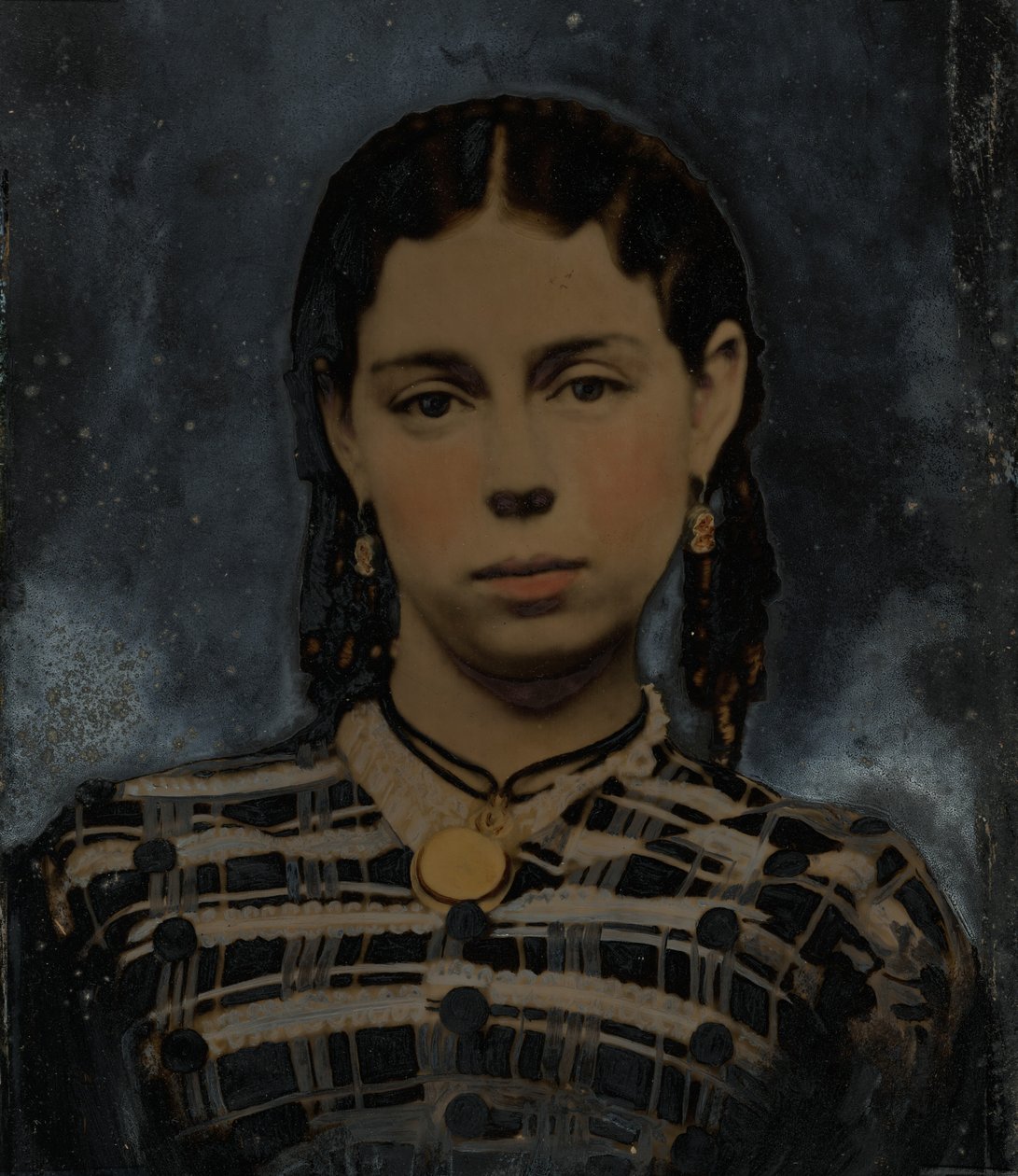 Portret van een vrouw,jaren 1860 (foto) door American Photographer
