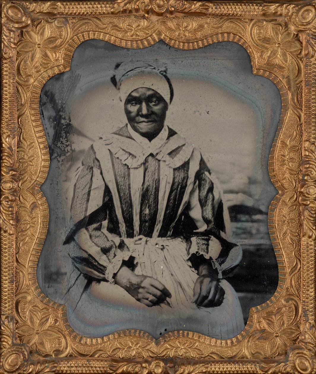 Portret van een vrouw,c. 1860 (foto) door American Photographer