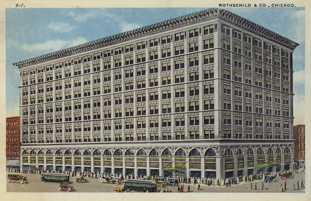 Rothschild  Co winkel, Chicago, Illinois, VS (ingekleurde foto) door American Photographer