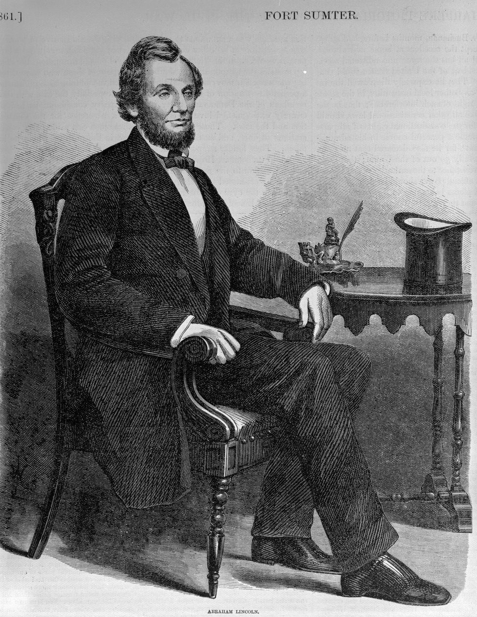 Abraham Lincoln, uit Harpers Pictorial History of the Civil War door American School