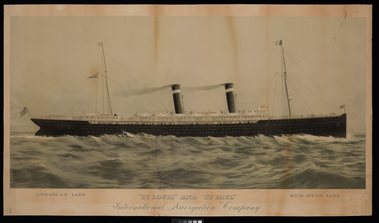 American Line St Louis en St Paul Red Star Line International Navigation Company door American School