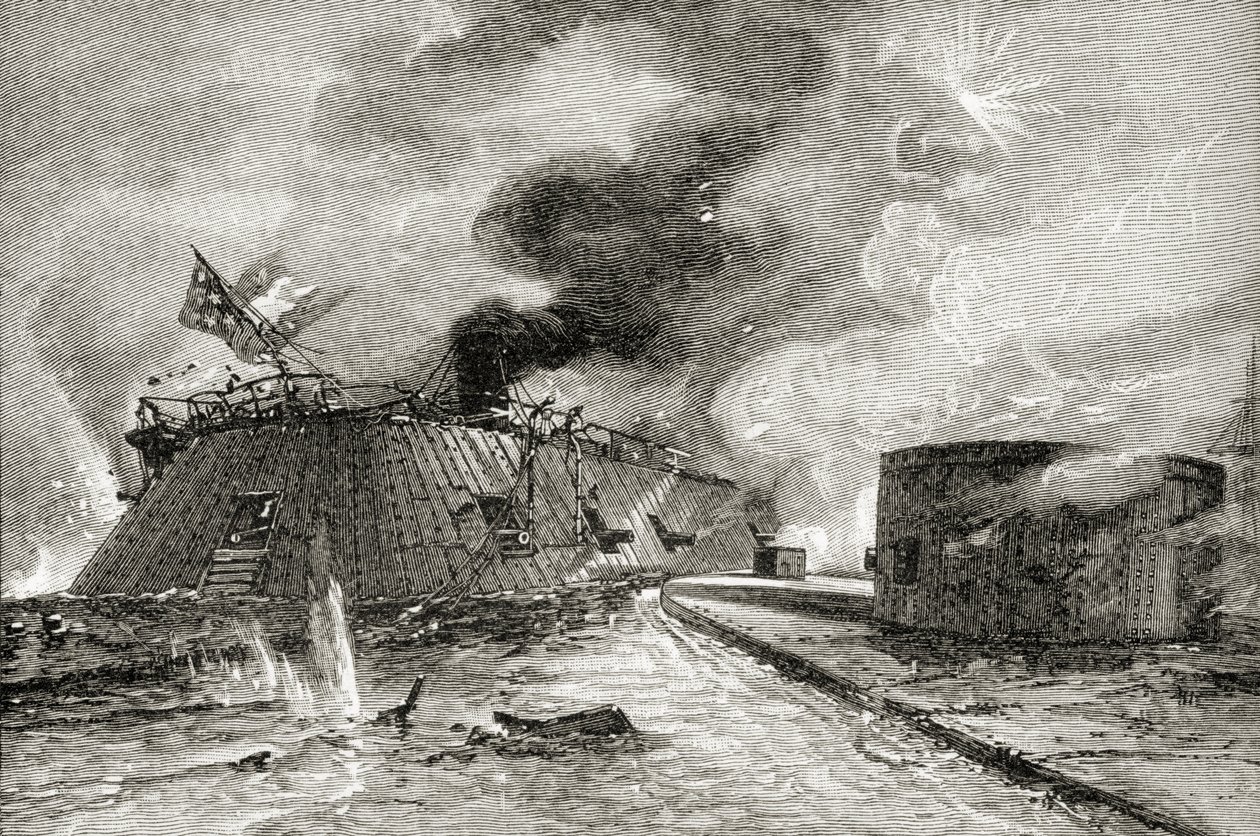 Slag tussen de Monitor en Merrimac in 1862, uit 