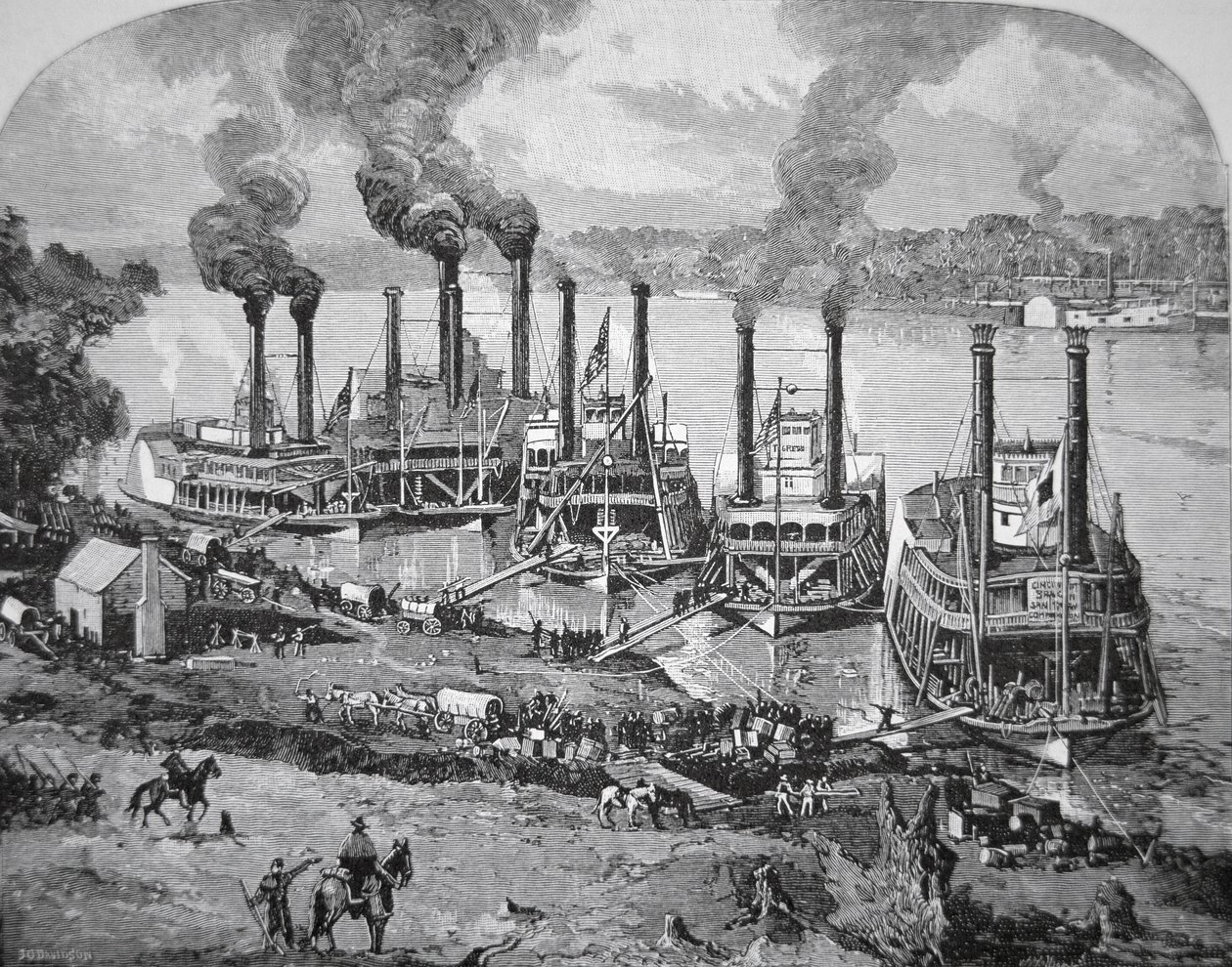 Slag bij Shiloh, ook bekend als Pittsburg Landing, april 1862 door American School