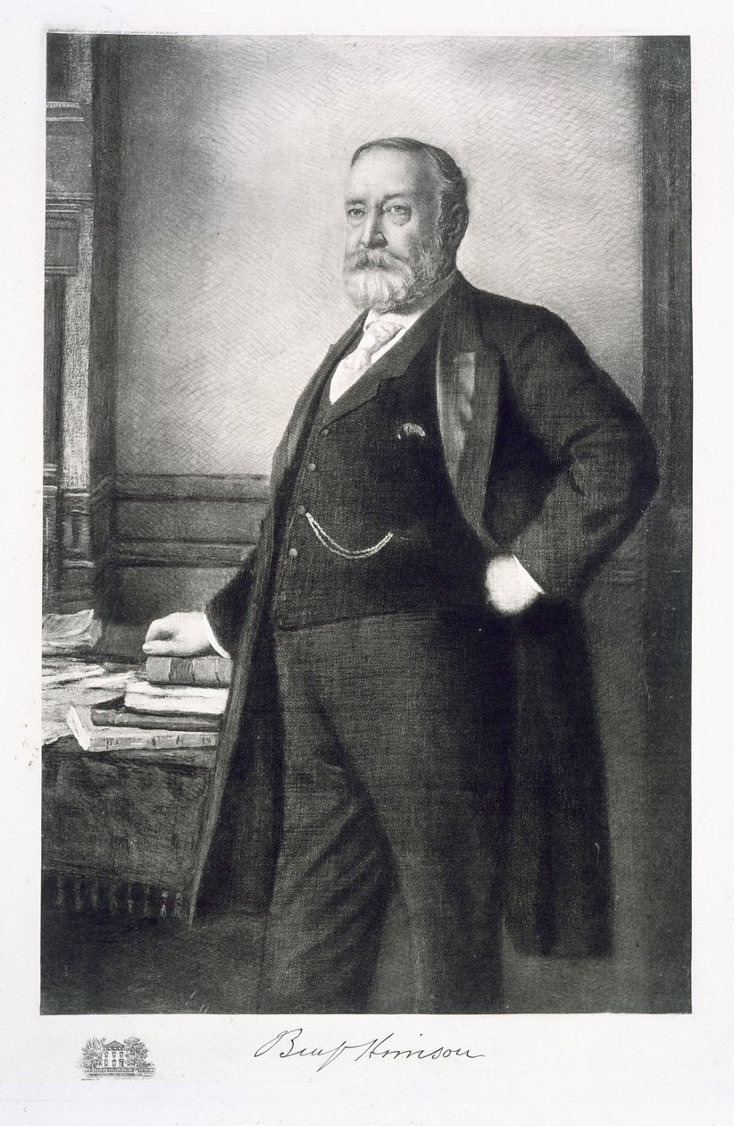 Benjamin Harrison (1833-1901), 23e president van de Verenigde Staten van Amerika door American School