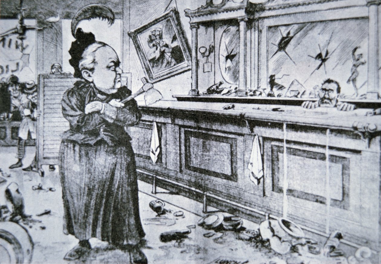 Carry Nation met haar bijl, ca. 1905 door American School