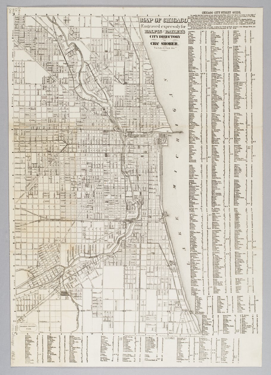 Kaart van de stad Chicago door American School