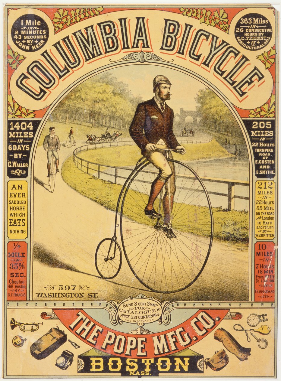 Columbia Bicycle-advertentie, ca. 1890s door American School