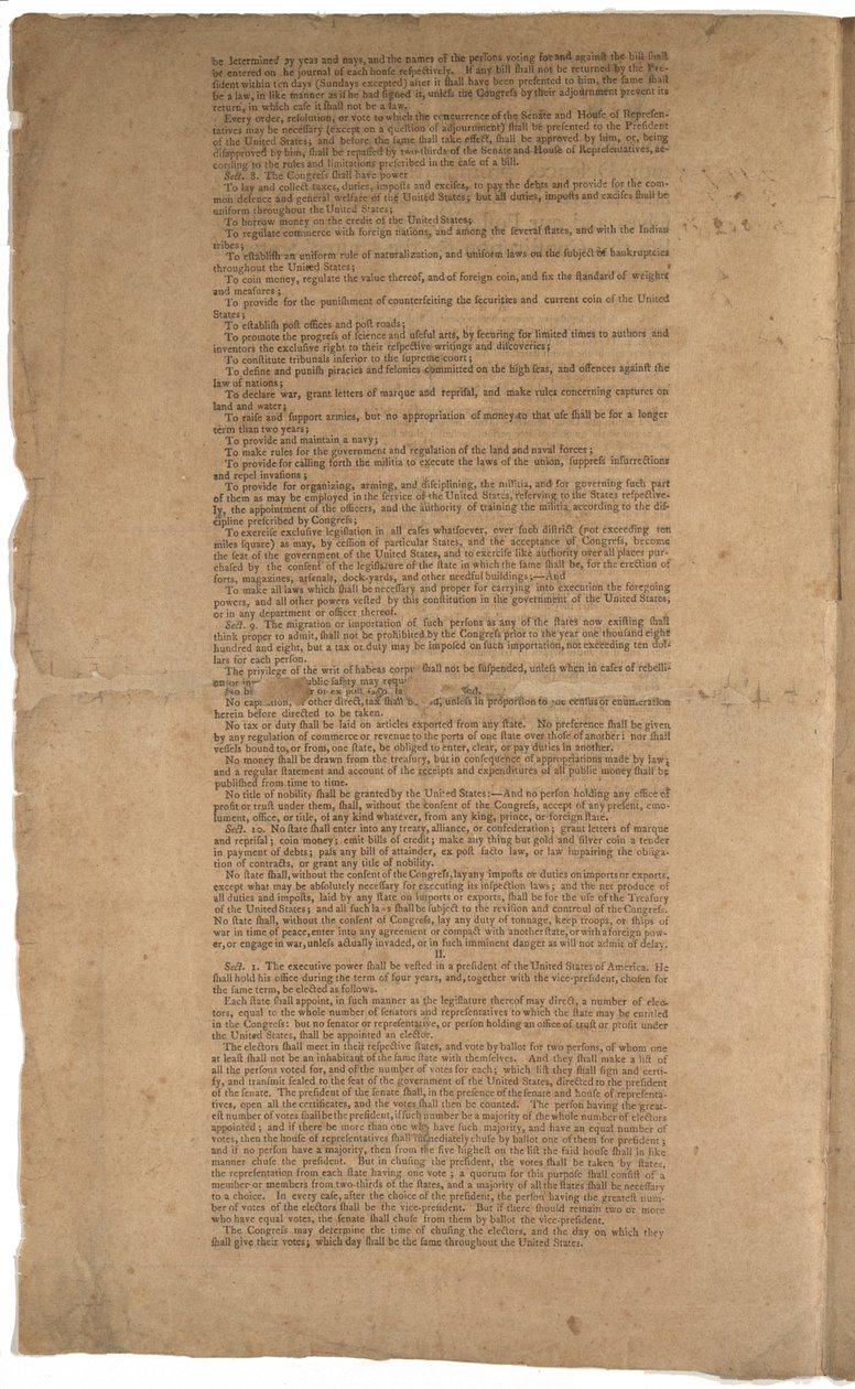 Grondwet, eerste druk, gedrukt door Dunlap & Claypoole, 17-19 september 1787 door American School