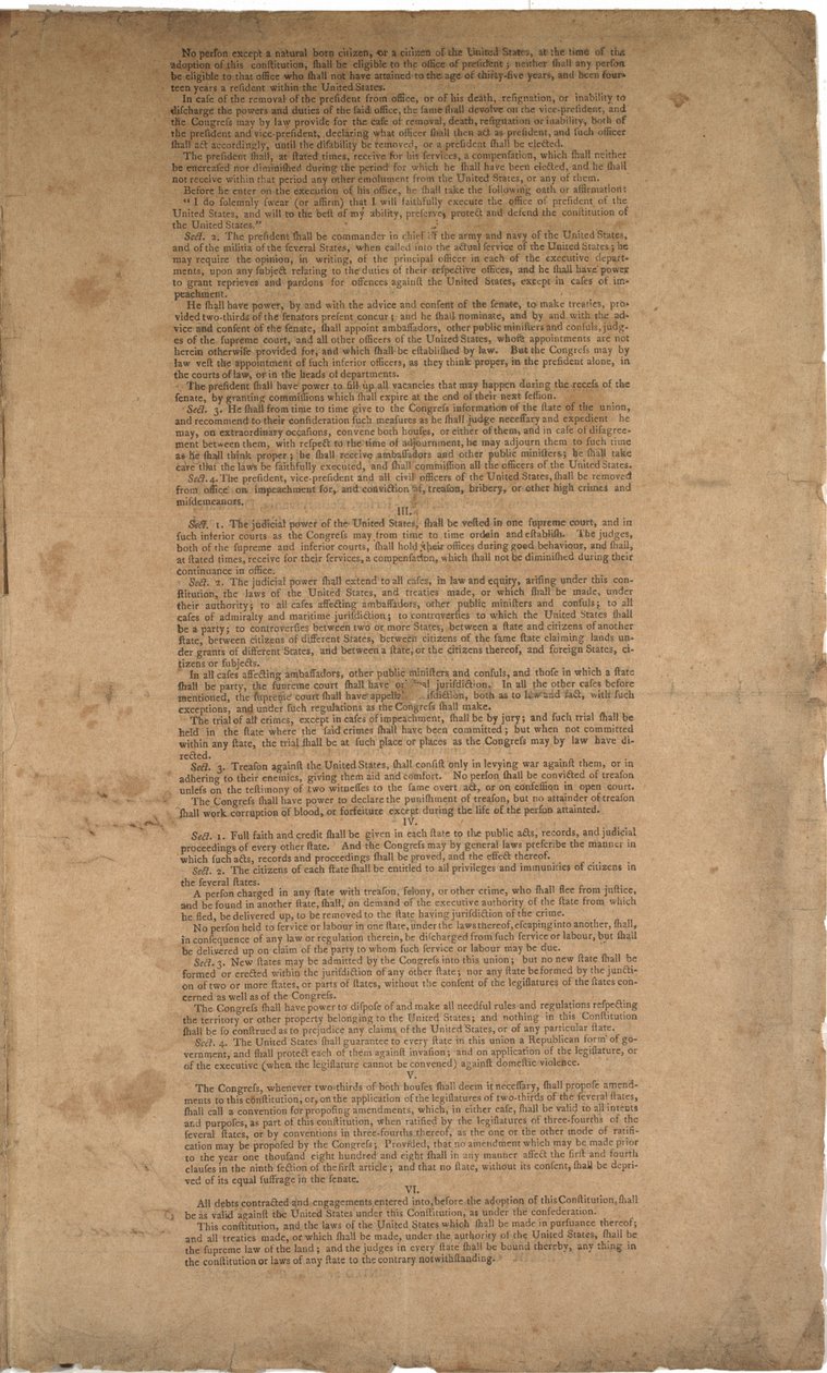 Grondwet, eerste druk, gedrukt door Dunlap & Claypoole, 17-19 september 1787 door American School