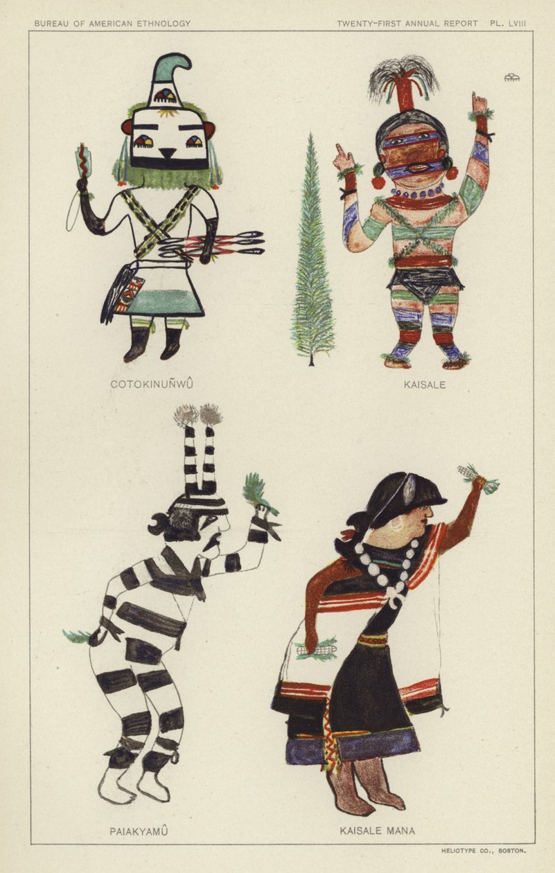 Cotokinunwu, Kaisale, Paiakyamu, Kaisale Mana (kleurenlitho) door American School