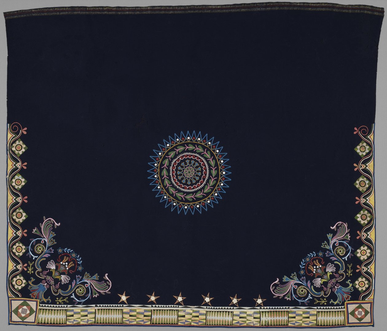Dansdeken, Anishinabe, Dakota, ca. 1840-50 (wol, zijde & kralen) door American School