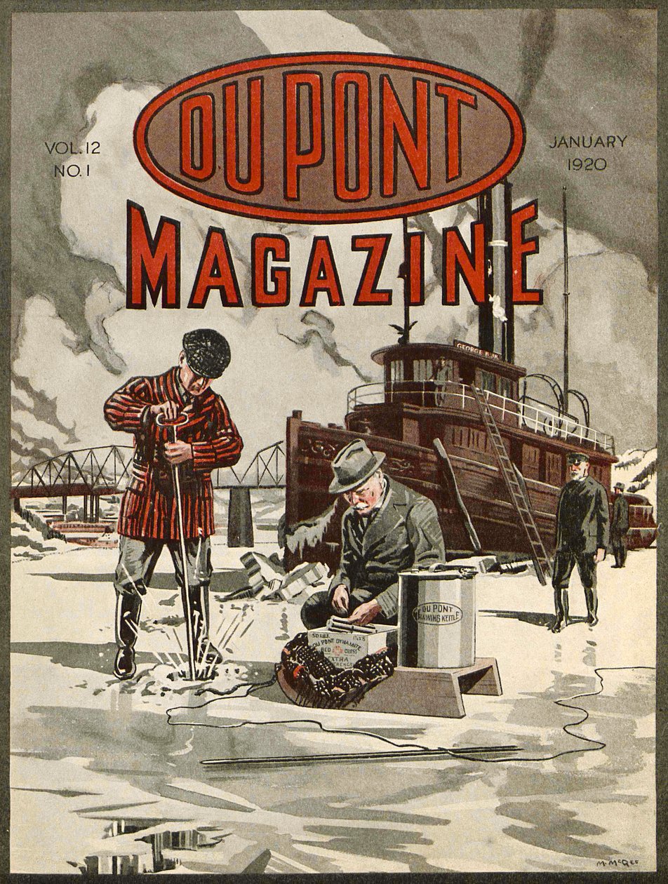 DuPont Dynamiet, vooromslag van het DuPont Magazine, januari 1920 door American School