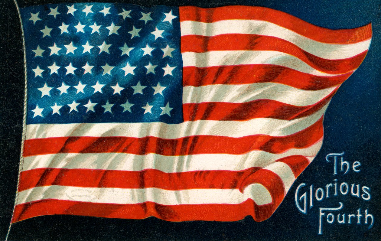 Vierde Juli Amerikaanse Vlag door American School