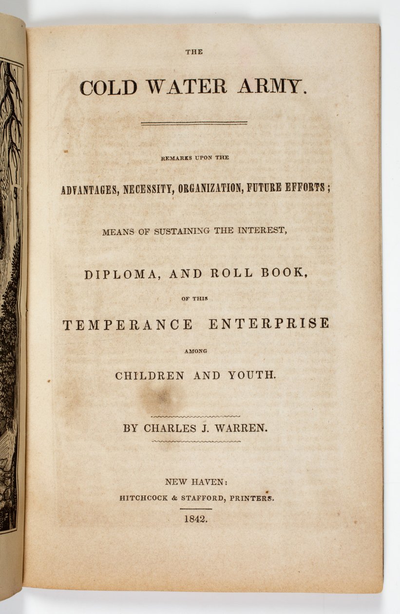 Frontispice voor Cold Water Army Belofte door Charles J. Warren, 1842 door American School