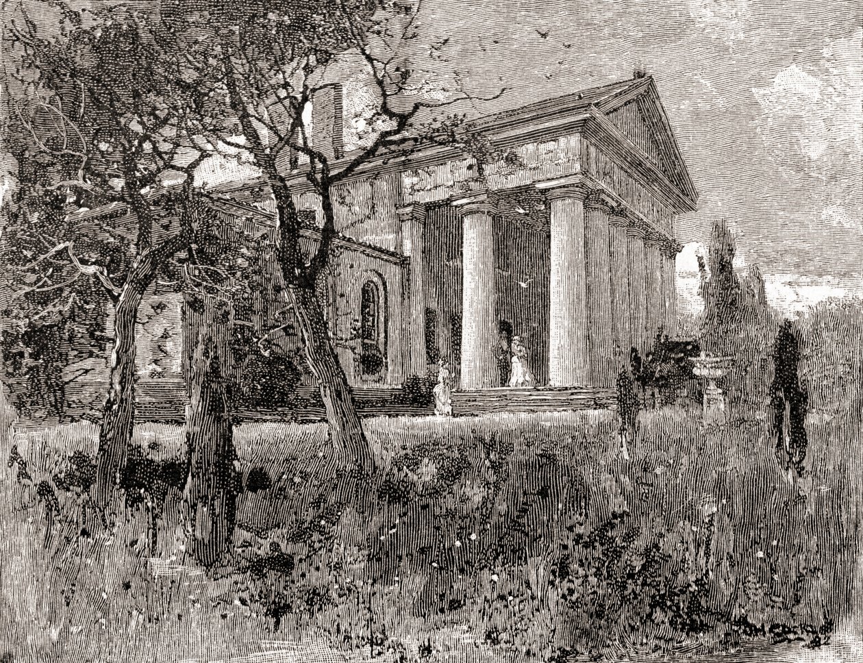 Het huis van generaal Robert E. Lee, Arlington, Virginia, in de 19e eeuw, uit 