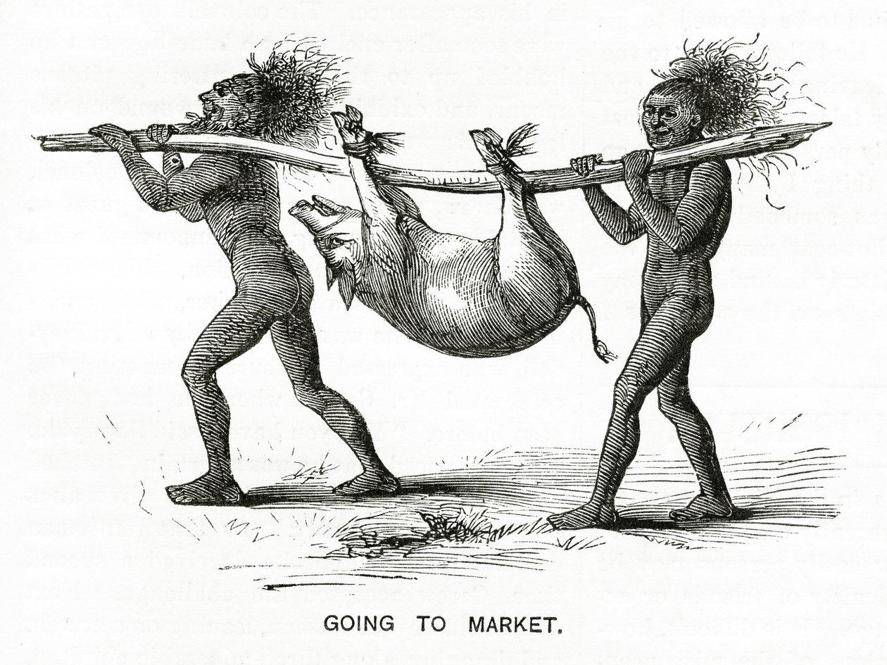 Naar de Markt, illustratie uit Appletons Journal, 4 mei 1872 door American School