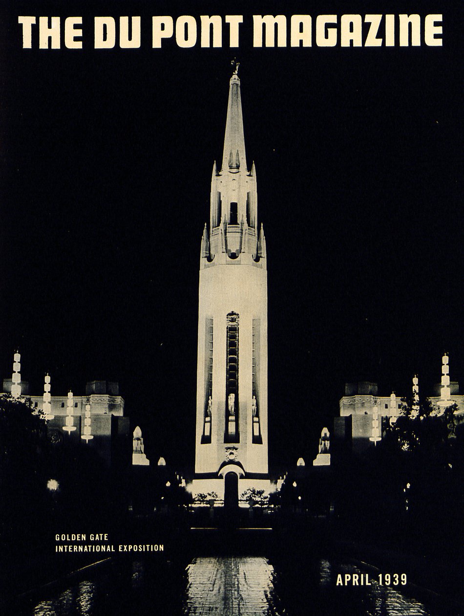Golden Gate International Exposition, voorpagina van het DuPont Magazine, april 1939 door American School
