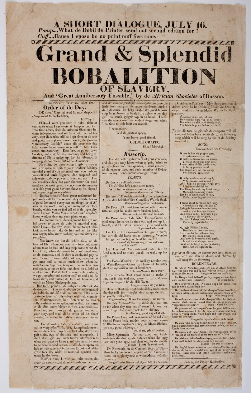 Grote en Prachtige Bobalitie van Slavernij, 1822 door American School