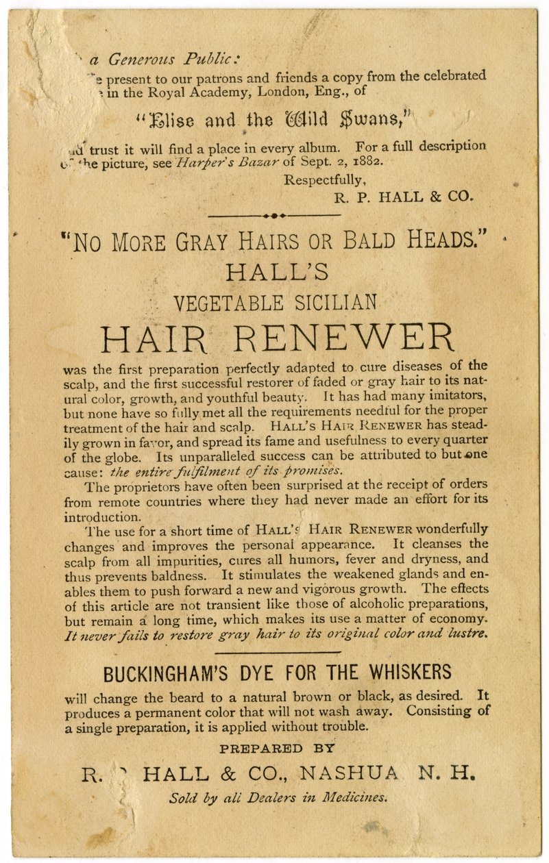 Halls Plantaardige Siciliaanse Haarvernieuwer, Herstelt Grijs Haar naar de oorspronkelijke kleur en voorkomt kaalheid, Verso door American School