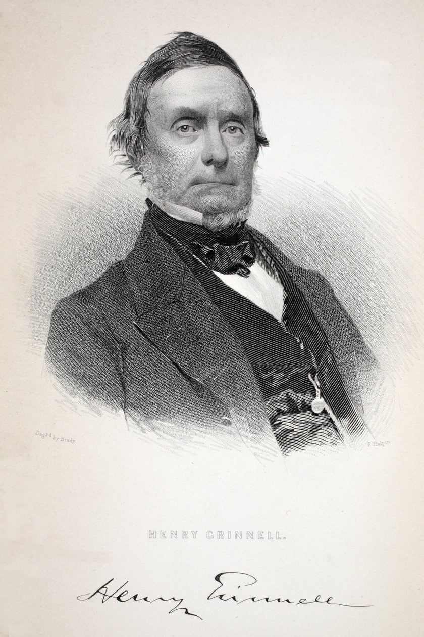 Henry Grinnell, illustratie uit Henry Grinnell (1799-1874); De tweede Grinnell-expeditie op zoek naar Sir John Franklin..., 1856 door American School