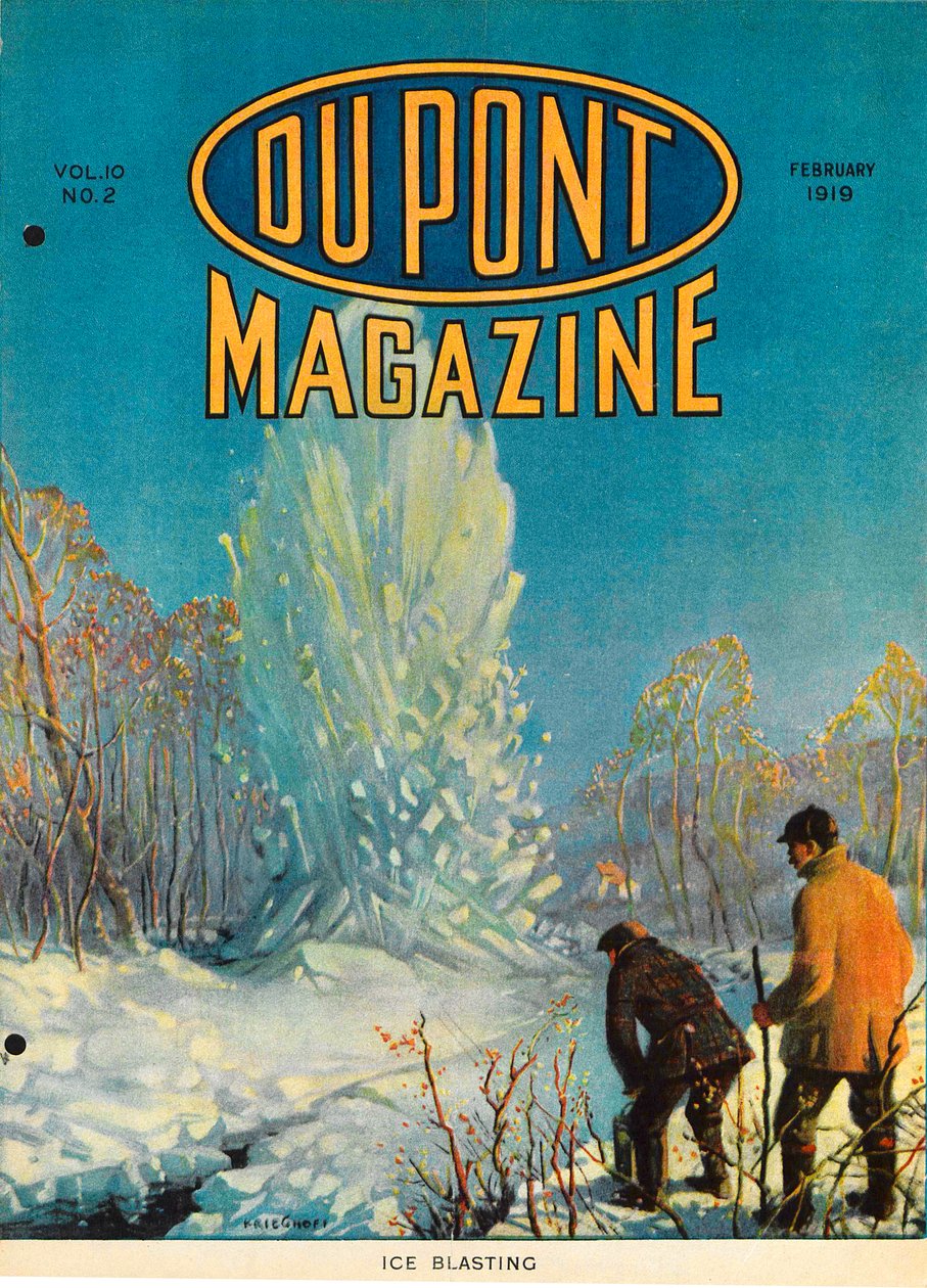 IJs Opblazen, vooromslag van het DuPont Magazine, februari 1919 door American School