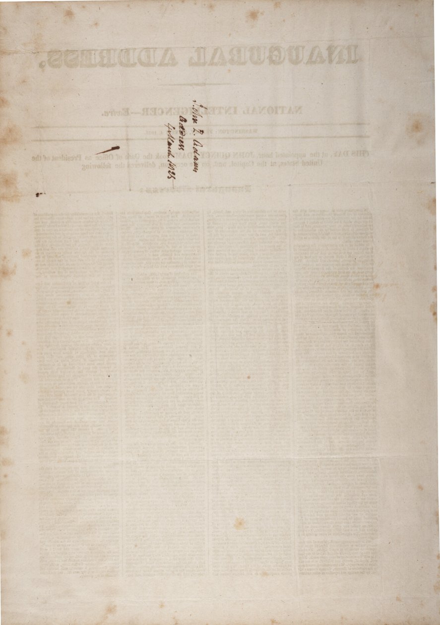 Inaugurele rede van John Quincy Adams, 4 maart 1825 door American School