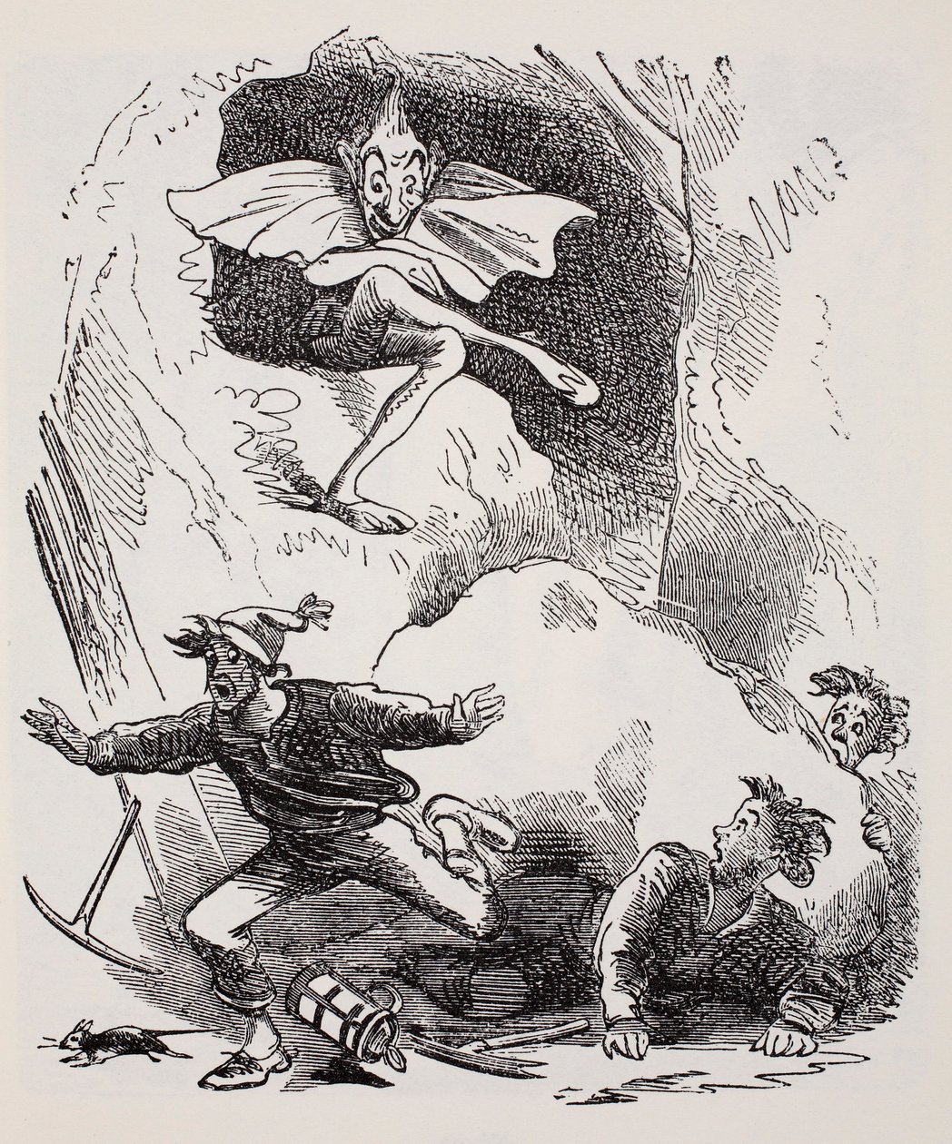 Kobolds, uit The World Guide to Gnomes, Fairies, Elves and Other Little People door Thomas Keightley (1789-1872) gepubliceerd 1880 (ZW gravure) door American School