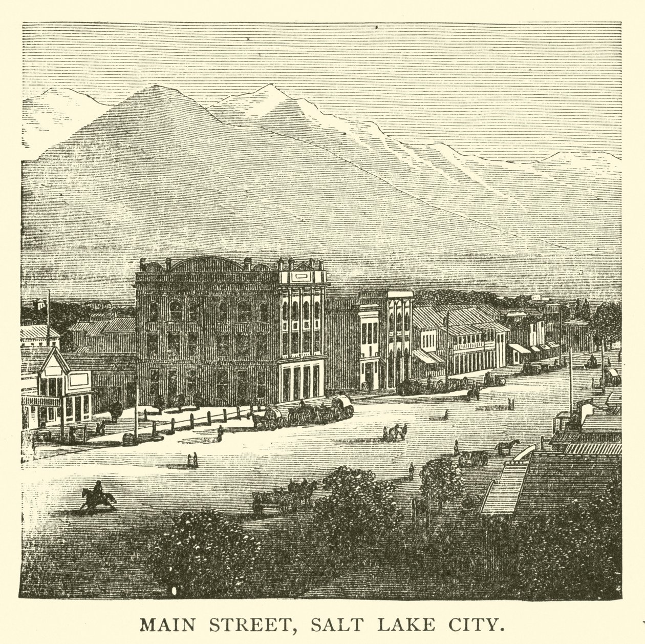Main Street, Salt Lake City (gravure) door American School