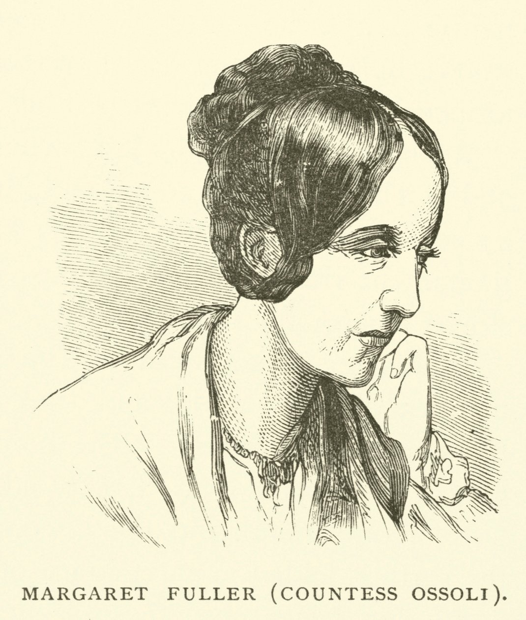 Margaret Fuller, gravin Ossoli, Amerikaans journaliste en voorvechtster van vrouwenrechten (gravure) door American School