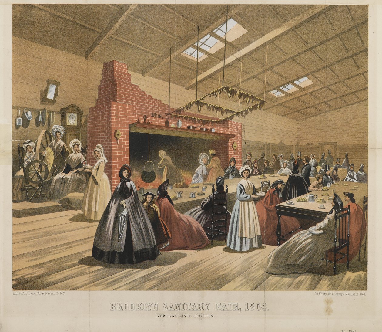 New England Kitchen, Brooklyn Sanitary Fair, 1864 door American School