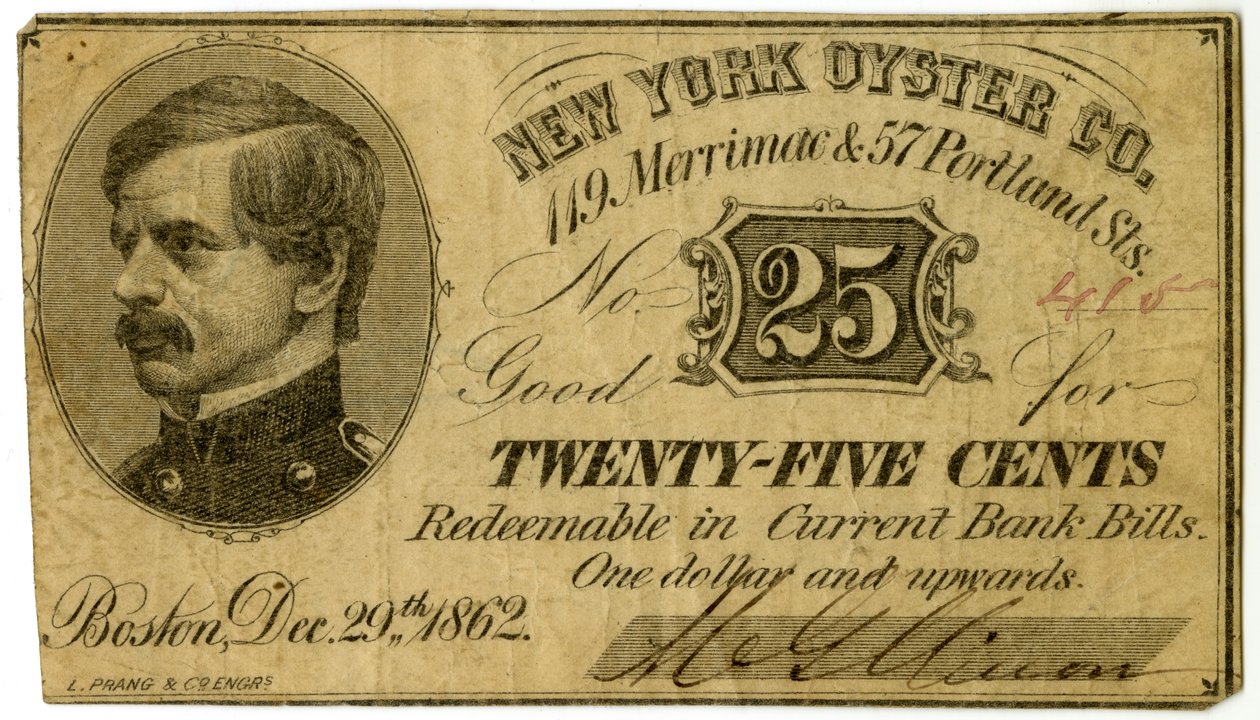 New York Oyster Co., 119 Merrimac & 57 Portland St., 1862 door American School