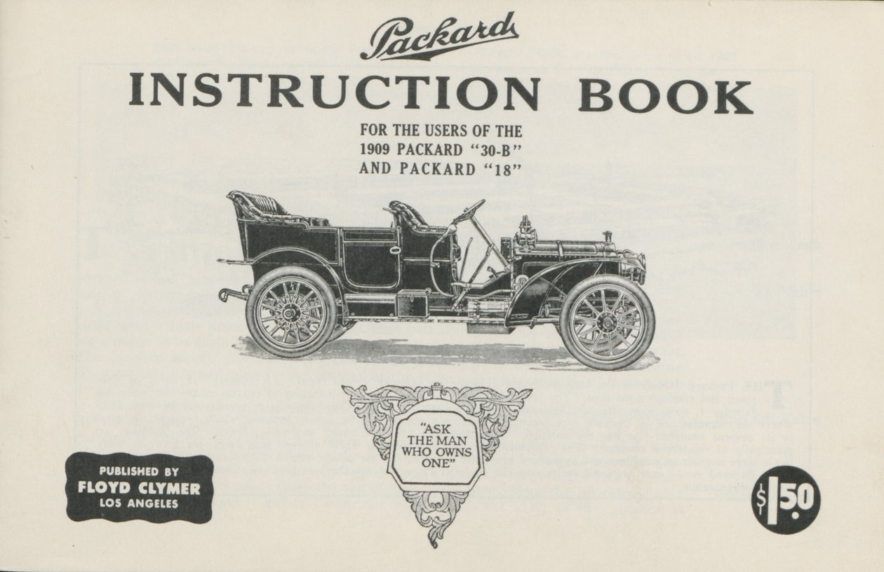 Packard Instructieboek voor de gebruikers van de Packard 30-B en Packard 18, 1909 door American School