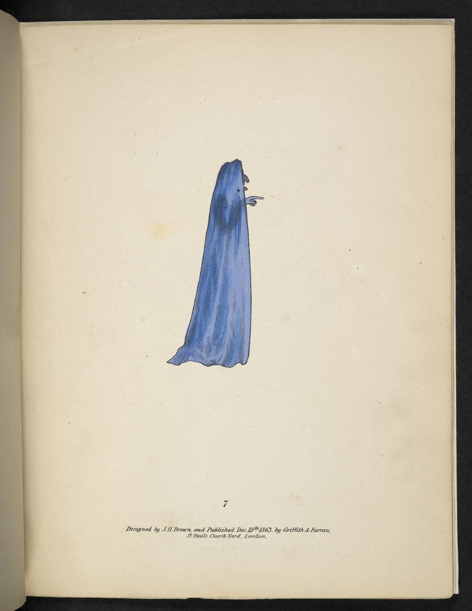 Plaat 7. Een geest in blauw. Spectropia; of, Verrassende spookachtige illusies die overal geesten tonen, en in elke kleur, enz. ser. 1. J.H. Brown 1864 door American School