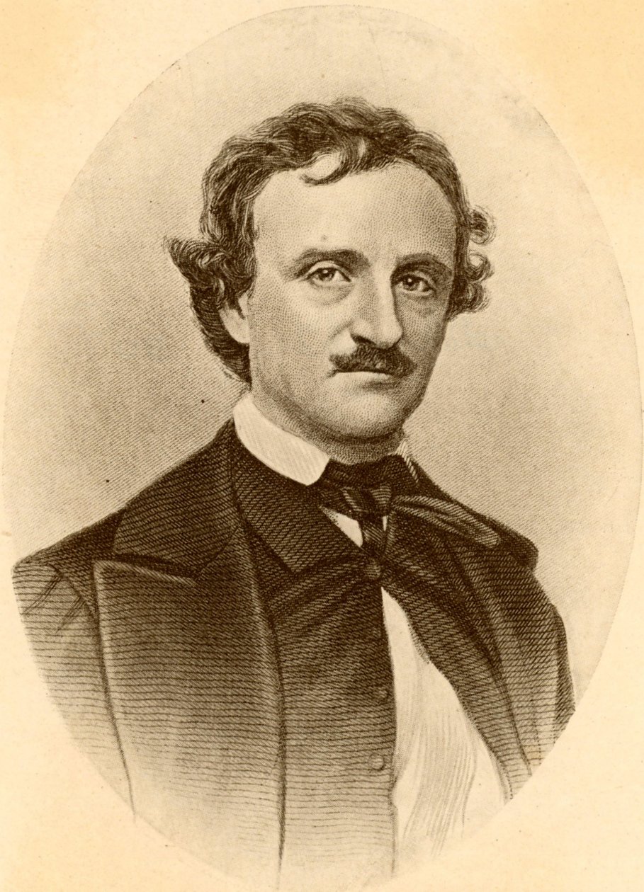 Portret van Edgar Allan Poe (prent) door American School