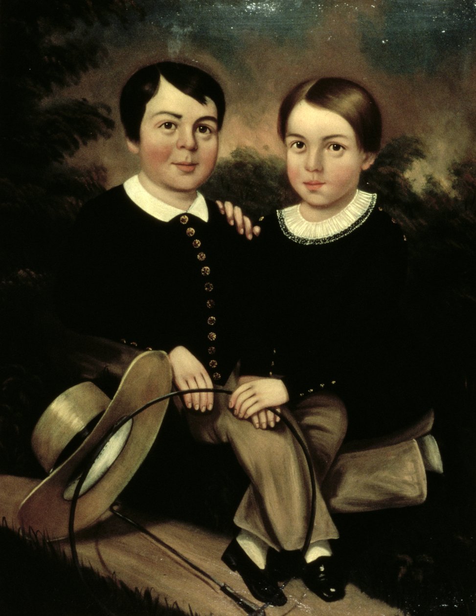 Portret van Twee Kinderen door American School