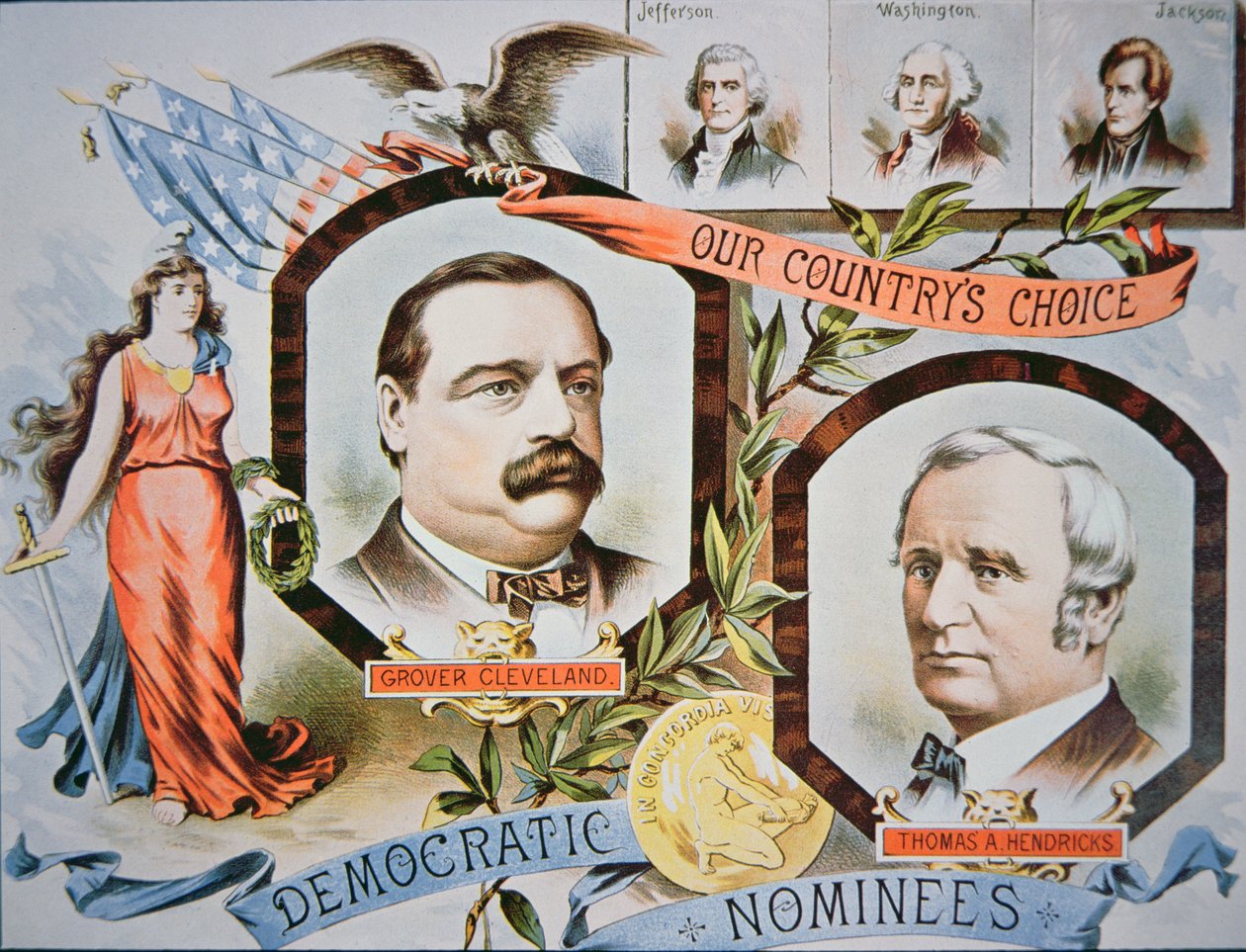 President Grover Cleveland afgebeeld in 