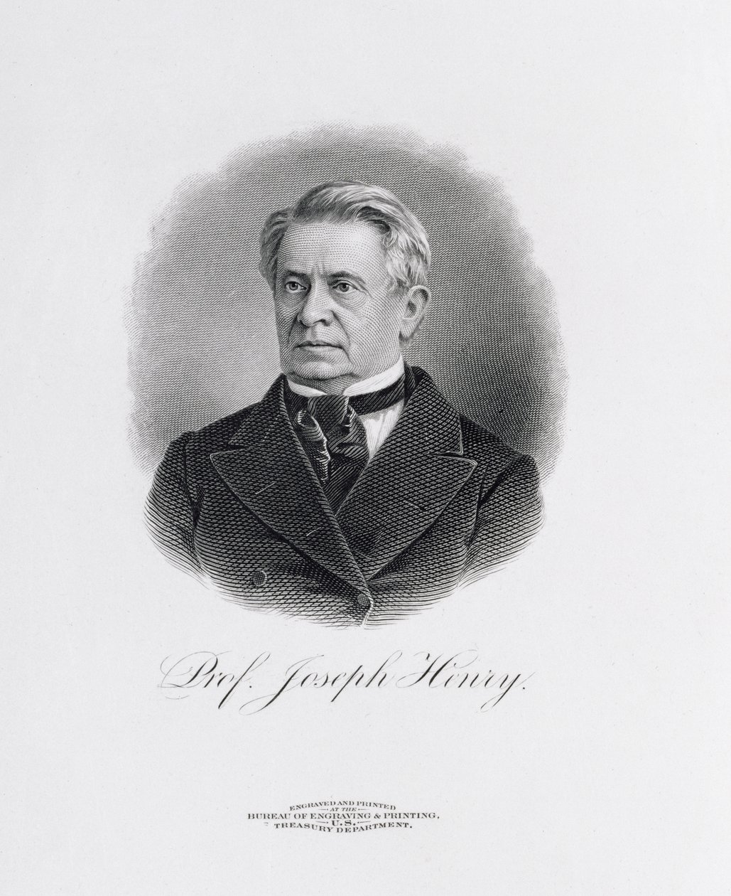 Professor Joseph Henry (1797-1878) uit een frontispice van A Memorial of Joseph Henry, Washington, 1880 door American School